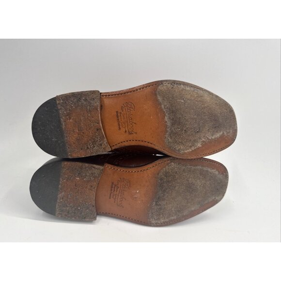 PARABOOT Dress Shoes Mens 7 Brown Wingtip Flap Cuir Cousu Goodyear France - Picture 3 of 15